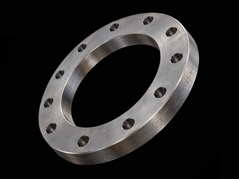 Plate flange cut from rolled steel plate